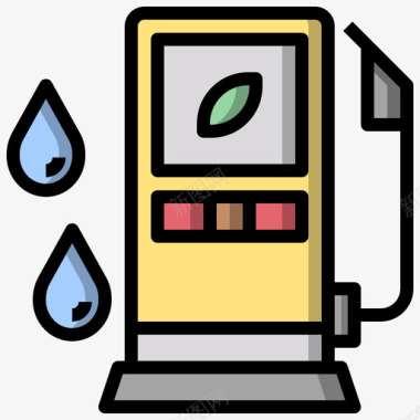 加油站可持续能源24线性颜色图标图标