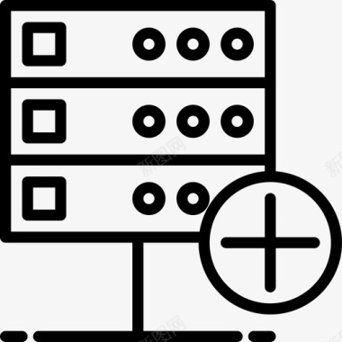 数据库数据库和云2线性图标图标