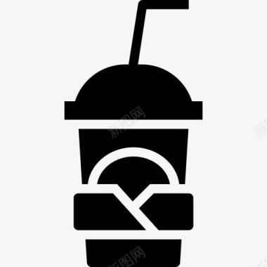 饮料街头食品和食品卡车司机4字形图标图标