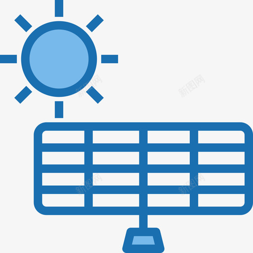 太阳能电池板设备和技术8蓝色图标svg_新图网 https://ixintu.com 太阳能 技术 电池板 蓝色 设备