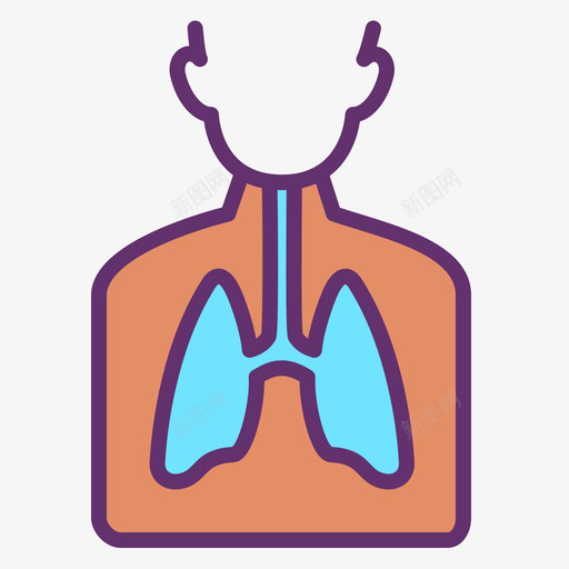 肺保健13线性颜色图标svg_新图网 https://ixintu.com 保健13 线性颜色 肺
