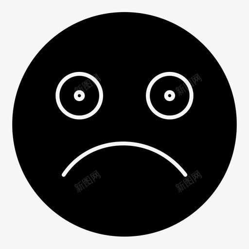 悲伤表情符号脸图标svg_新图网 https://ixintu.com 实心 悲伤 符号 表情