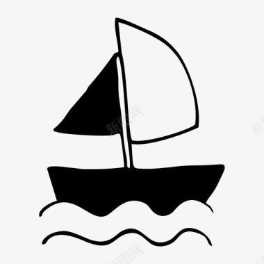 帆船运输车辆图标图标