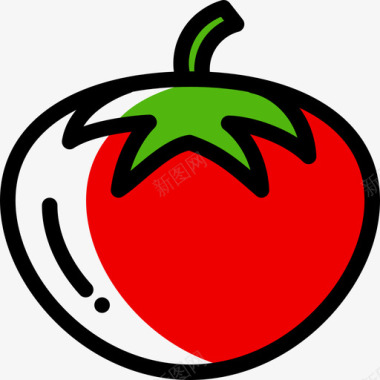 番茄健康食品15色差图标图标