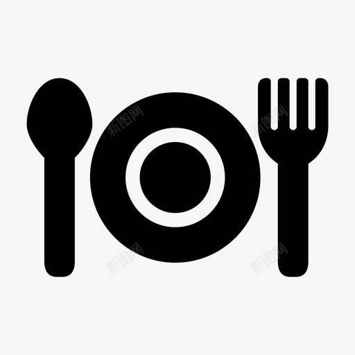 餐厅咖啡厅叉子图标svg_新图网 https://ixintu.com 勺子 叉子 咖啡厅 盘子 食物和饮料铭文 餐厅