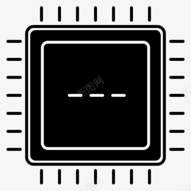 cpu电子雕刻实心图标图标