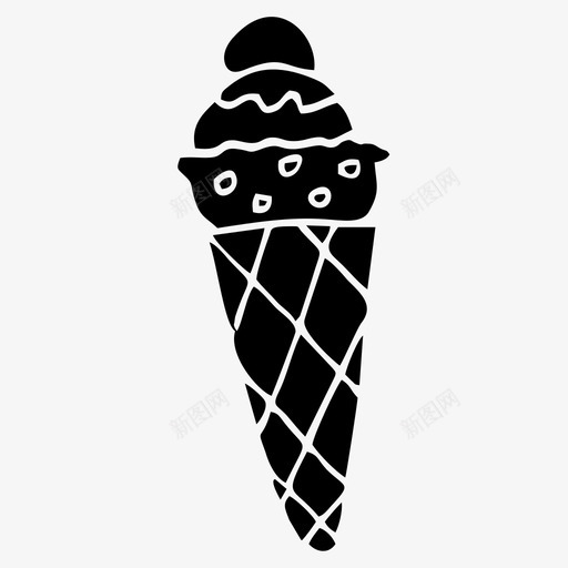 冰淇淋蛋卷酷冷冻图标svg_新图网 https://ixintu.com 冰淇淋蛋卷 冷冻 酷 食物字形图标
