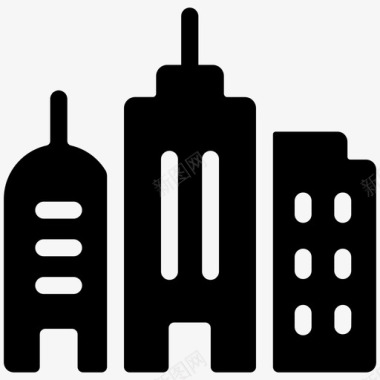 建筑物城市塔楼图标图标