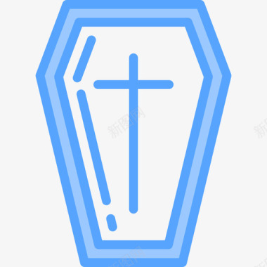 棺材万圣节117蓝色图标图标