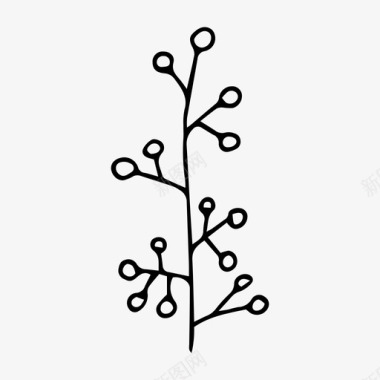 植物树枝涂鸦图标图标