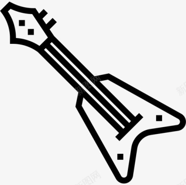 低音吉他摇滚乐10线性图标图标