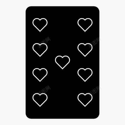 9张红桃手牌玩家图标svg_新图网 https://ixintu.com 9张红桃 手牌 扑克 扑克牌黑暗轮廓 玩家