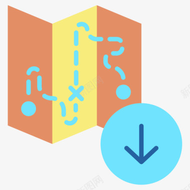 地图旅行导航25平面图标图标