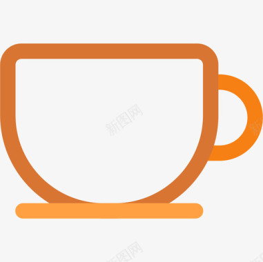 咖啡杯40号吧台线性颜色图标图标