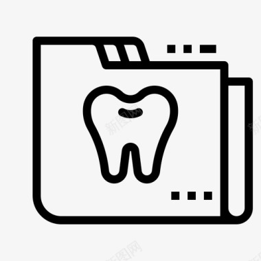 牙科文件牙医诊断图标图标