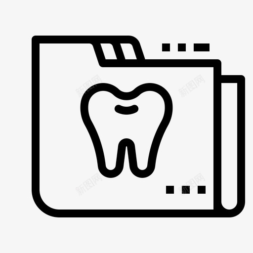牙科文件牙医诊断图标svg_新图网 https://ixintu.com 医疗 牙医 牙科文件 牙科轮廓 记录 诊断