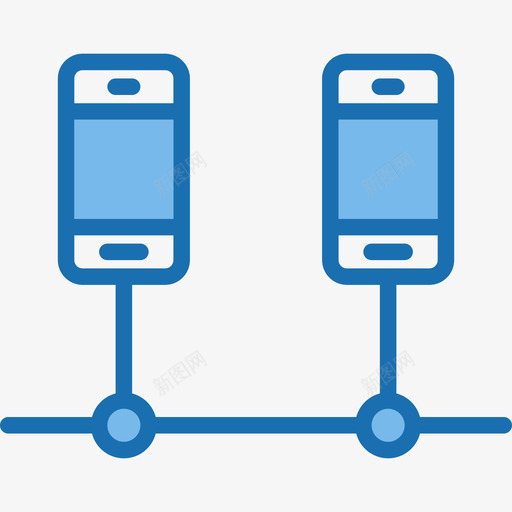 手机网络和数据库23蓝色图标svg_新图网 https://ixintu.com 手机 网络和数据库23 蓝色