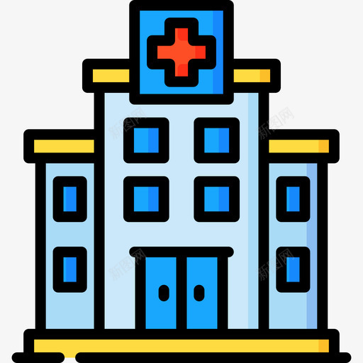 医院城市生活17线性颜色图标svg_新图网 https://ixintu.com 医院 城市生活 线性 颜色