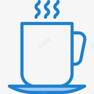 咖啡杯咖啡52蓝色图标图标