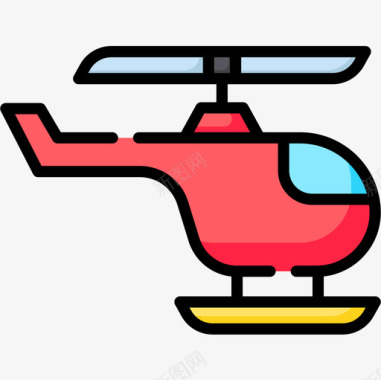 直升机儿童玩具23线性颜色图标图标