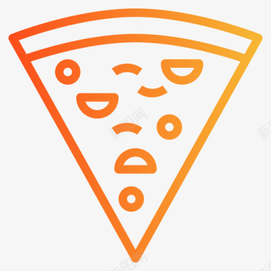 披萨食物142梯度图标图标