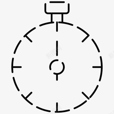 计时器秒表运动虚线图标图标