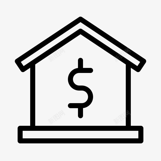 贷款债务房屋图标svg_新图网 https://ixintu.com 债务 房产 房地产 房屋 贷款