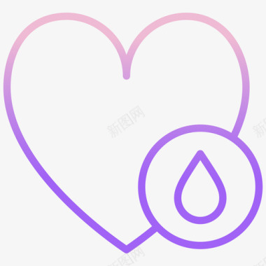 心脏保健15轮廓梯度图标图标
