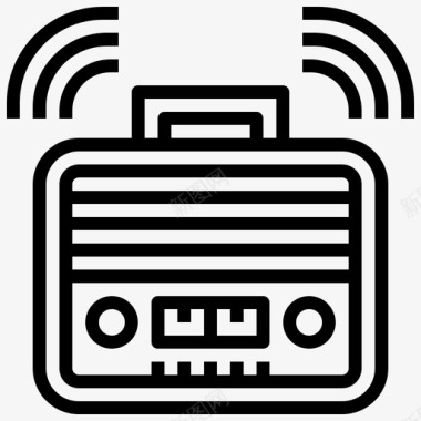 收音机音乐80线性图标图标