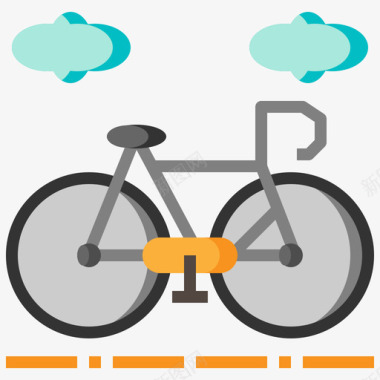 自行车城市元素46扁平图标图标