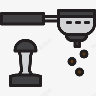 咖啡机咖啡54线性颜色图标图标