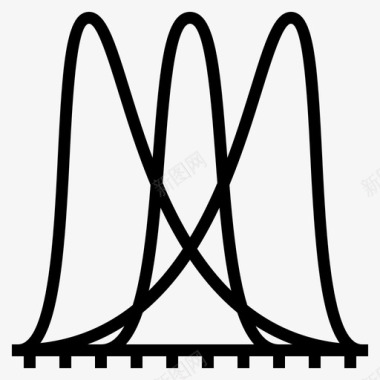 概率分布曲线正态图标图标