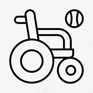 轮椅手球残奥会运动图标图标
