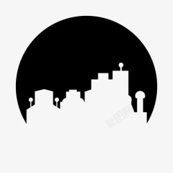 城市圈天际线建筑城市图标高清图片