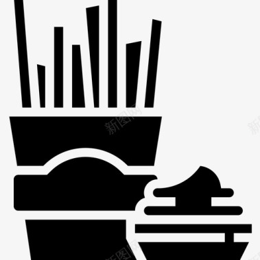 快餐街头食品和食品卡车司机4字形图标图标