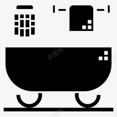 浴缸家用电器15实心图标图标