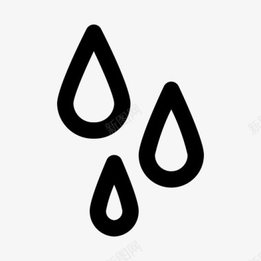 雨滴水天气图标图标
