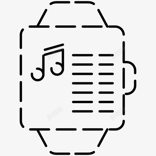 播放列表音乐音乐播放器图标svg_新图网 https://ixintu.com smartwatch smartwatch虚线图标 播放列表 音乐 音乐播放列表 音乐播放器