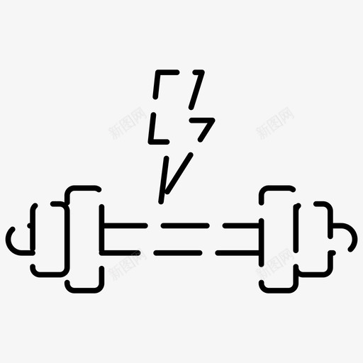 健身能量体育虚线图标svg_新图网 https://ixintu.com 体育 健身 图标 能量 虚线