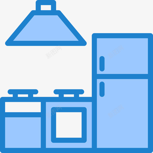 厨房用具家具和家用27蓝色图标svg_新图网 https://ixintu.com 厨房用具 家具 家用 蓝色
