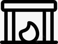 壁炉内燃烧的木材图片壁炉燃烧加热图标高清图片