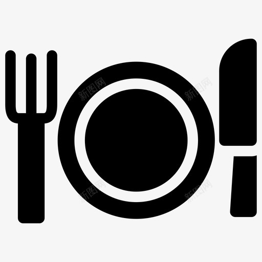餐具晚餐盘子图标svg_新图网 https://ixintu.com 字形 快餐 晚餐 水果 盘子 蔬菜 设置 食物 餐具 餐厅 餐桌