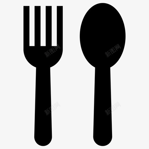 采购产品餐具叉子和勺子厨房配件图标svg_新图网 https://ixintu.com 产品 勺子 厨房 叉子 快餐 水果 蔬菜 配件 采购 食物 餐具