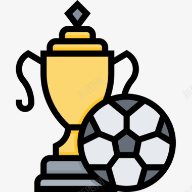 奖杯足球27线性颜色图标图标