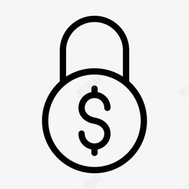美元锁挂锁私人图标图标