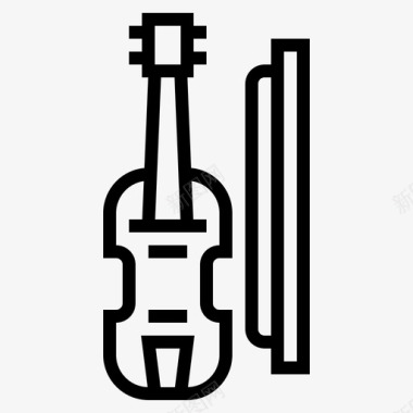 小提琴音乐75线性图标图标