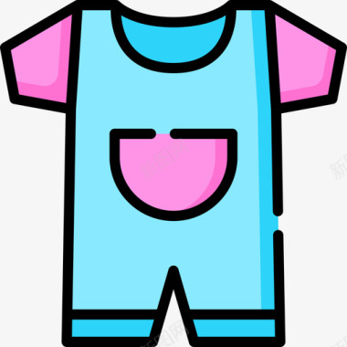 婴儿服装85岁婴儿线性颜色图标图标