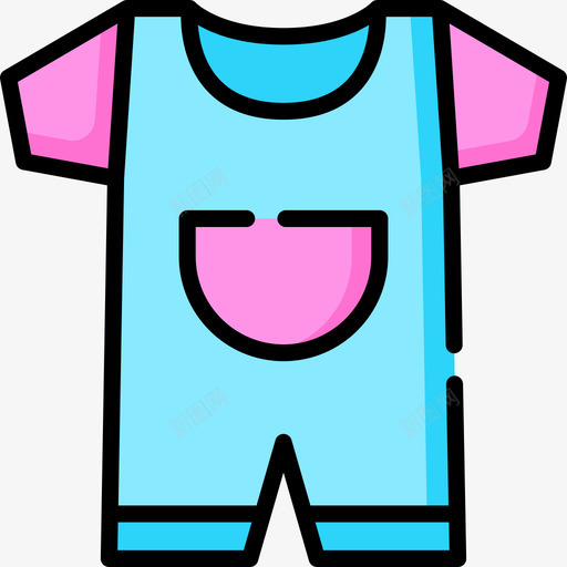 婴儿服装85岁婴儿线性颜色图标svg_新图网 https://ixintu.com 85岁婴儿 婴儿服装 线性颜色