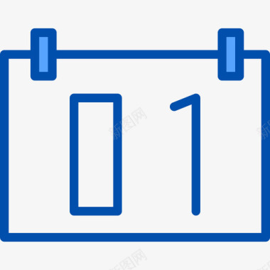 日期101办公室蓝色图标图标
