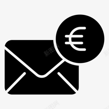 电子邮件货币9字形图标图标
